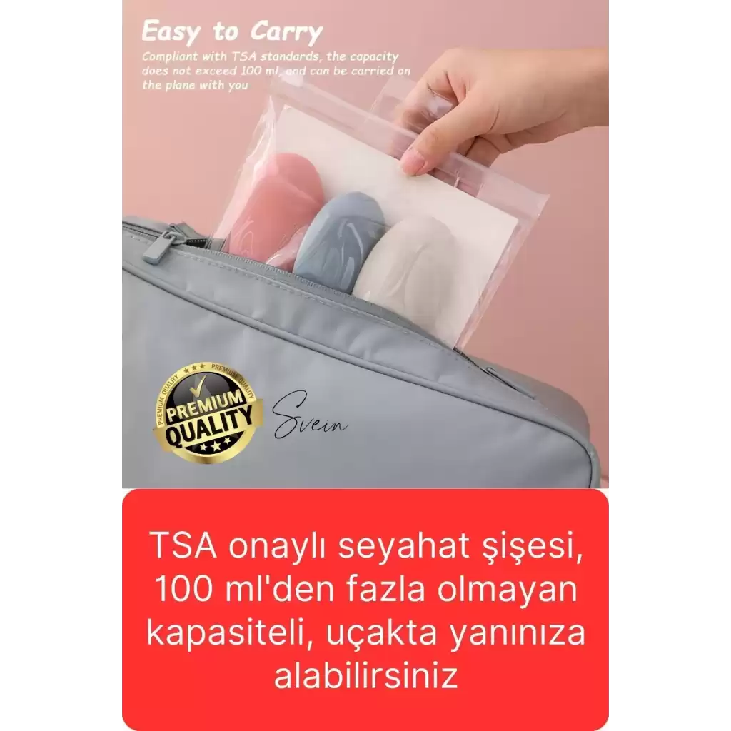 3 Adet Seyahat Şişesi Seti Krem Şampuan Saç Kremi Doldurulabilir Patlamaz Sızdırmaz Taşınabilir
