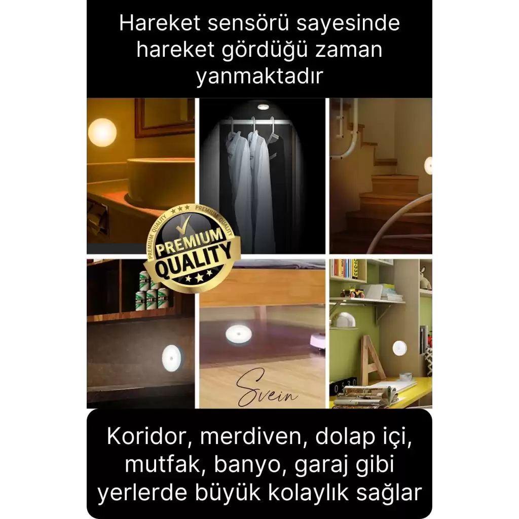 Premium Hareket Sensörlü Mini USB Şarjlı Led Işık Gece Lambası Koridor Bahçe Garaj Dolap Aydınlatma