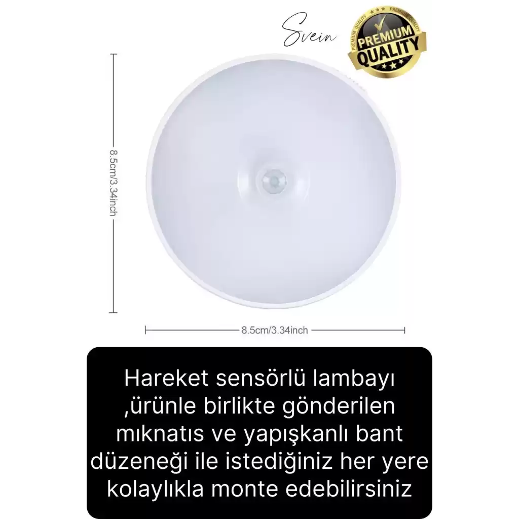 Premium Hareket Sensörlü Mini USB Şarjlı Led Işık Gece Lambası Koridor Bahçe Garaj Dolap Aydınlatma