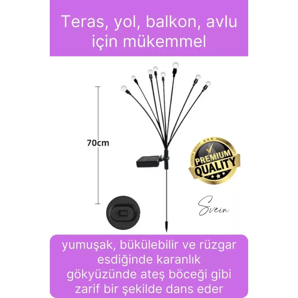 Premium Güneş Enerjili Solar Dış Mekan Su Geçirmez Bahçe Peyzaj Aydınlatma Süs Led Işık Saçaklı