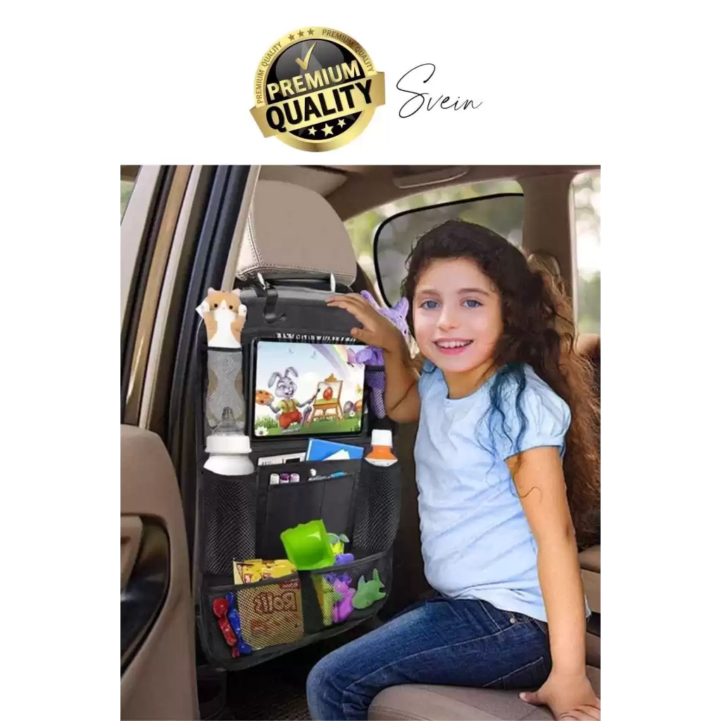 Premium Oto Koltuk Arkası Şeffaf Koruyucu Kılıf Tablet Tutucu Araç İçi Düzenleyici Pratik Organizer