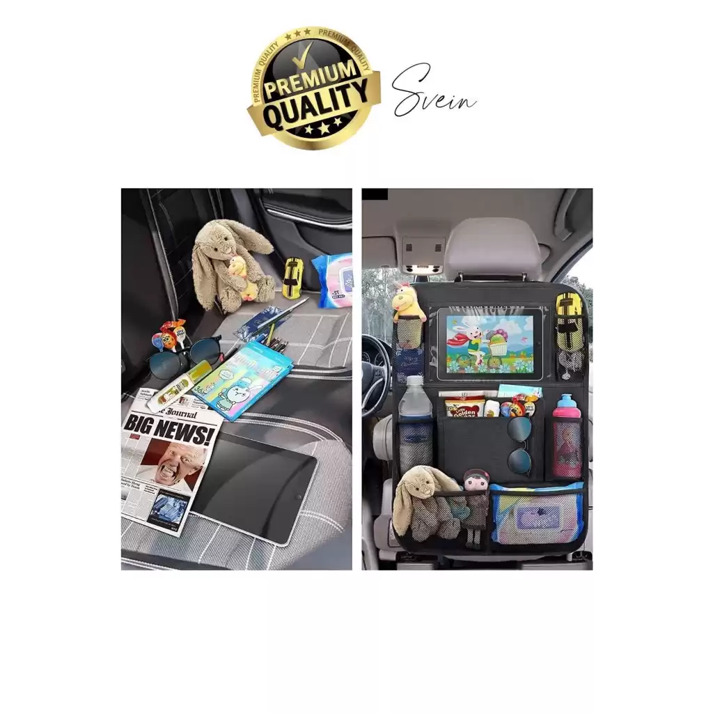 Premium Oto Koltuk Arkası Şeffaf Koruyucu Kılıf Tablet Tutucu Araç İçi Düzenleyici Pratik Organizer