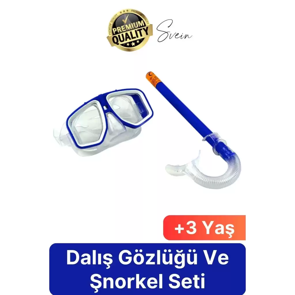 Premium Çocuk Dalış Gözlüğü Ve Şnorkel Set Vakumlu Ayarlanabilir Güvenli Su Sızdırmaz Deniz Havuz