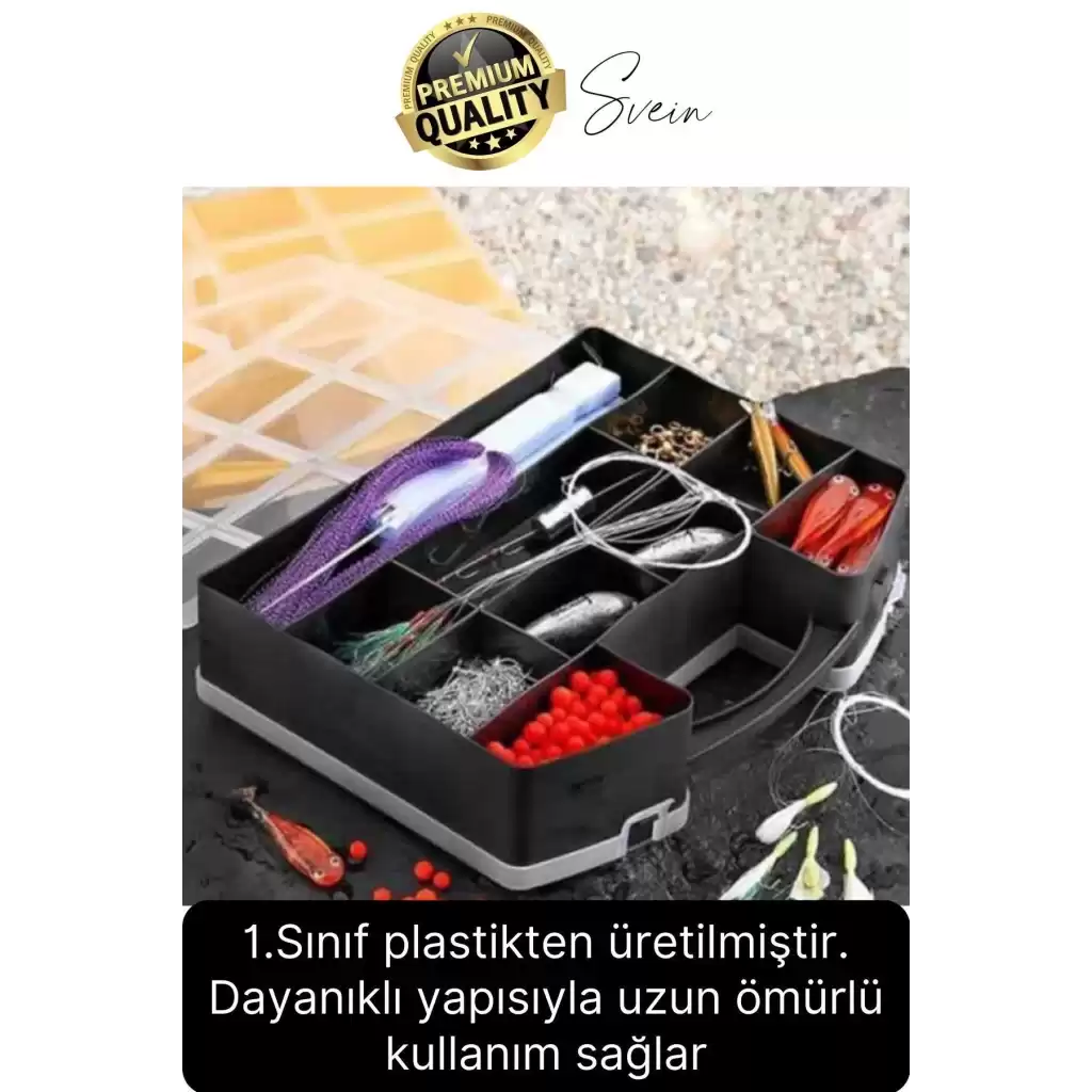 Premium Çift Taraflı Vida Çivi Balıkçı Malzeme Organizer Çanta 22 Gözlü Bölmeli Şeffaf Kilitli Kapak
