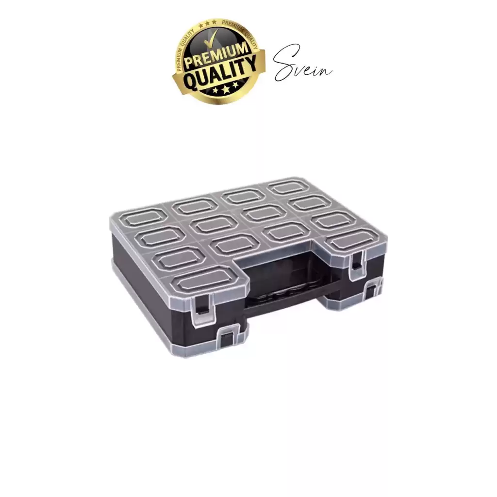 Premium Çift Taraflı Vida Çivi Balıkçı Malzeme Organizer Çanta 22 Gözlü Bölmeli Şeffaf Kilitli Kapak