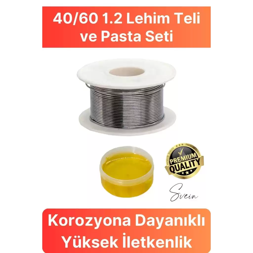 A Kalite 40/60 1.2 Lehim Teli ve Pasta Seti Kolay Eriyen Tam İletken Elektronik Devre Sabitleme