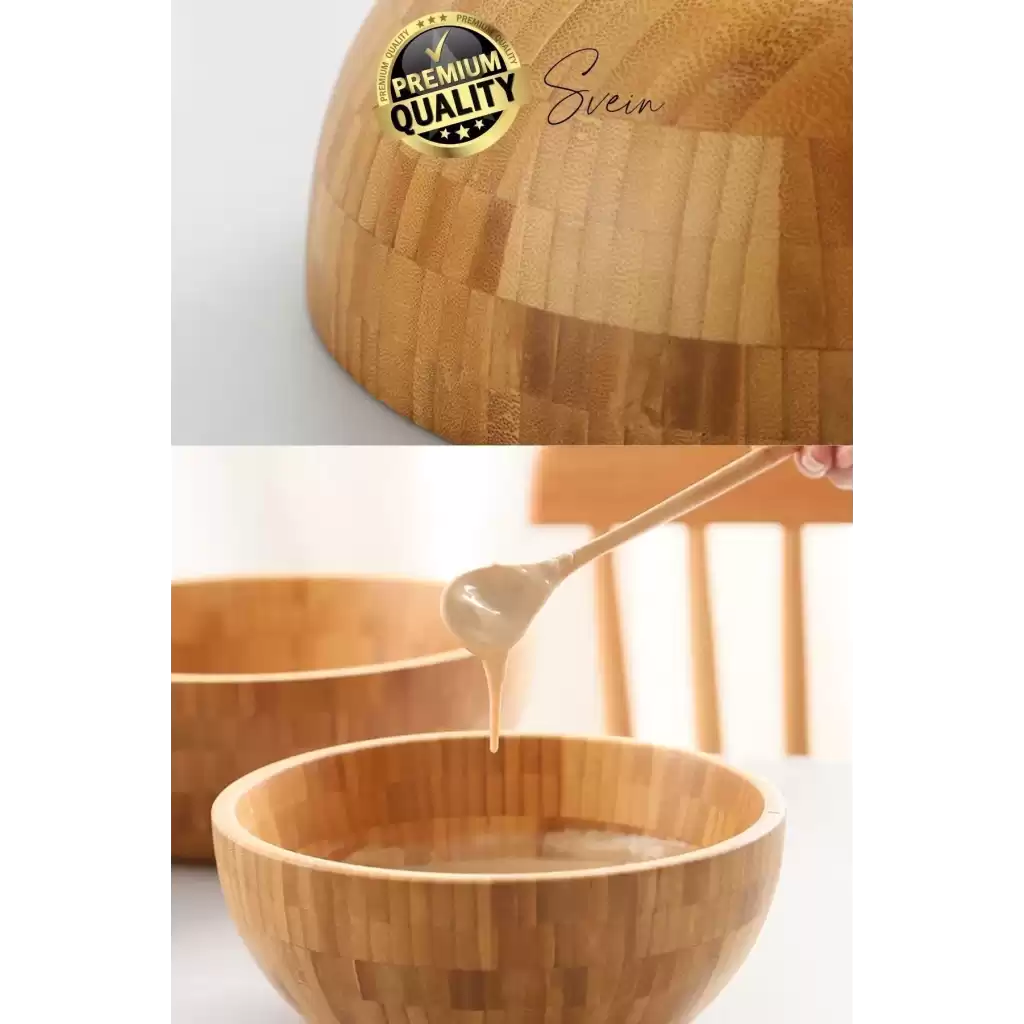 Özel Üretim 20 cm Bambu Kase Doğal Sağlıklı Makarna Salata Meyve Yemek Tabağı Servis Ahşap Çerezlik