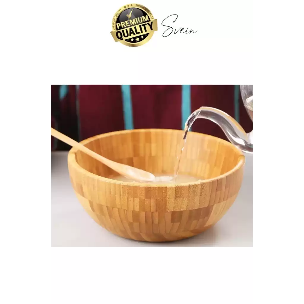 Özel Üretim 20 cm Bambu Kase Doğal Sağlıklı Makarna Salata Meyve Yemek Tabağı Servis Ahşap Çerezlik
