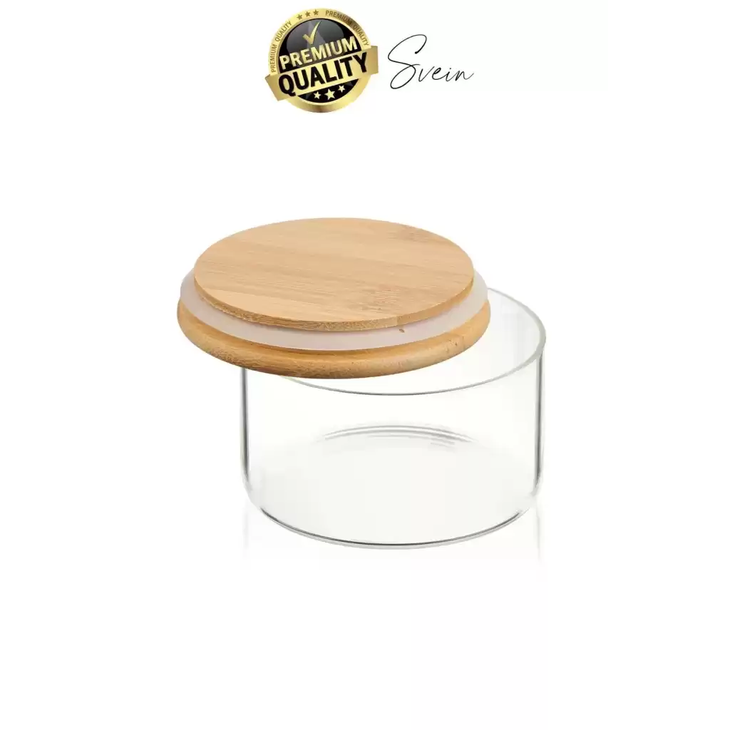 Premium Bambu Kapaklı Hava Geçirmez Sızdırmaz Küçük Cam Kavanoz Şeffaf 200 ml Yulaf Kahve Baharat
