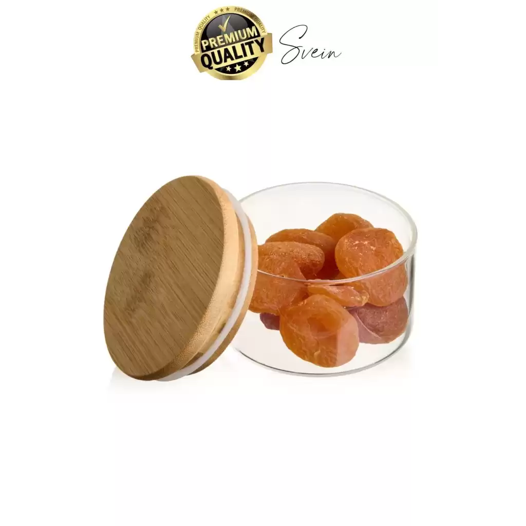 Premium Bambu Kapaklı Hava Geçirmez Sızdırmaz Küçük Cam Kavanoz Şeffaf 200 ml Yulaf Kahve Baharat