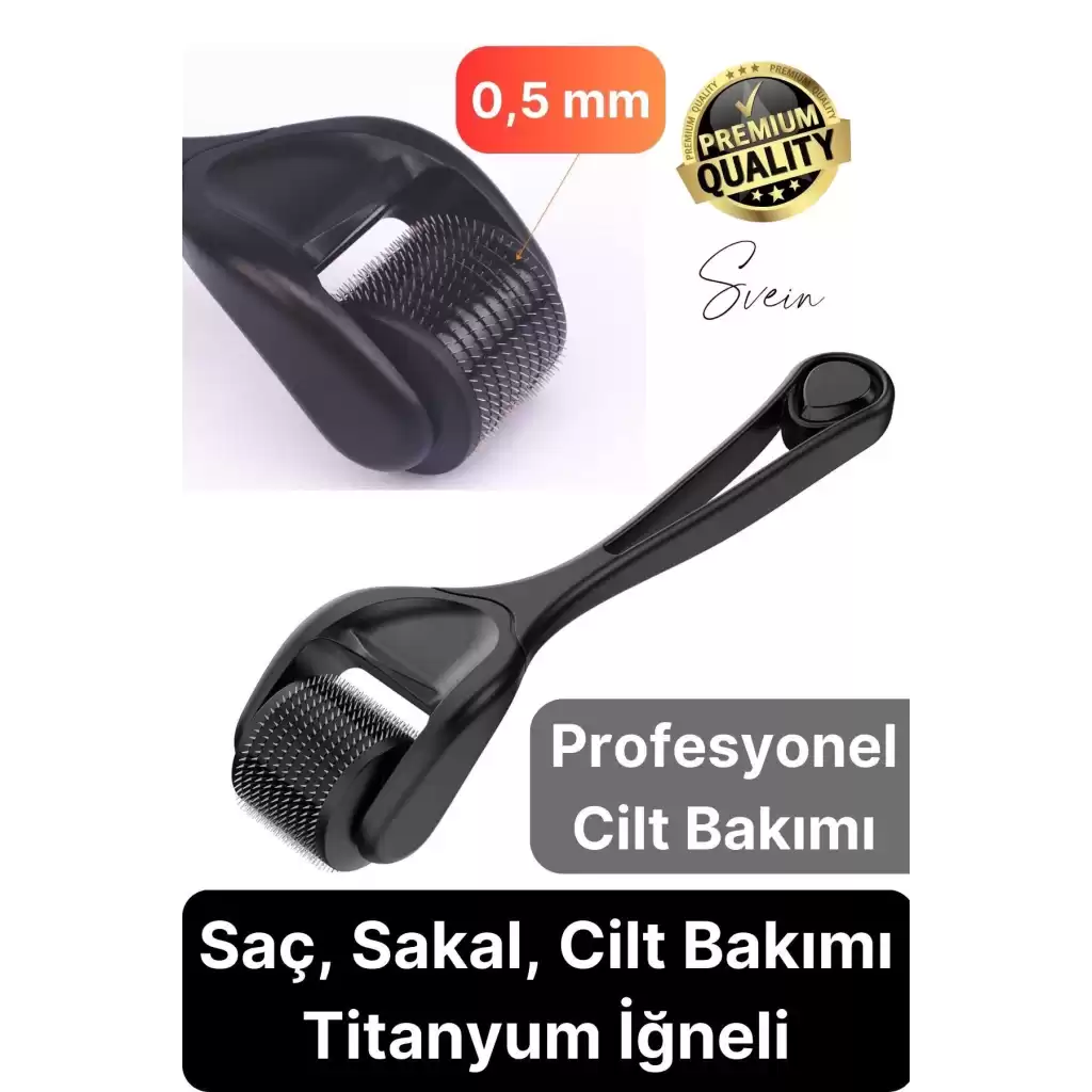 Profesyonel Cilt Bakımı Derma Roller Titanyum İğneli Saç Derisi Sakal Uzatma Büyütme Bıyık Çıkartma