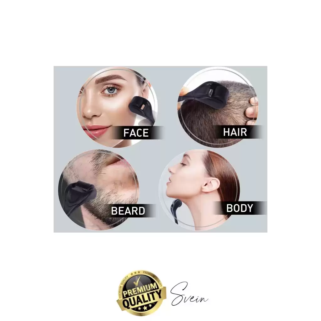 Profesyonel Cilt Bakımı Derma Roller Titanyum İğneli Saç Derisi Sakal Uzatma Büyütme Bıyık Çıkartma