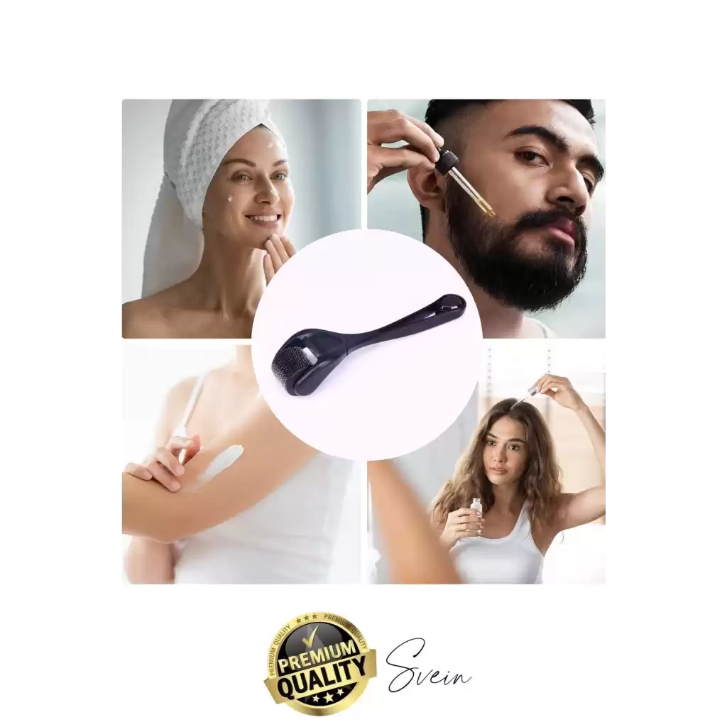 Profesyonel Cilt Bakımı Derma Roller Titanyum İğneli Saç Derisi Sakal Uzatma Büyütme Bıyık Çıkartma