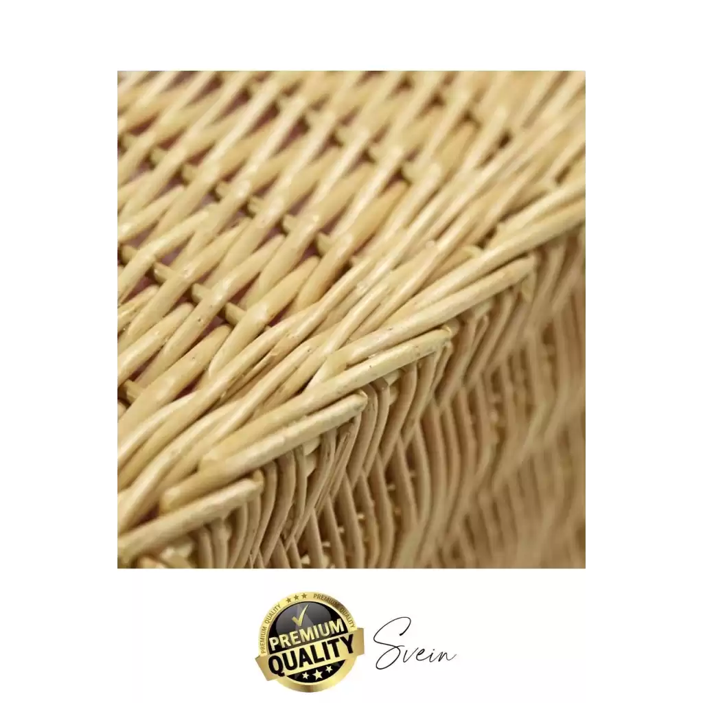 Premium Kamp Piknik Sepeti Yıkanabilir Astar Rattan Yiyecek Rustik Hasır Dokuma Dekoratif Outdoor