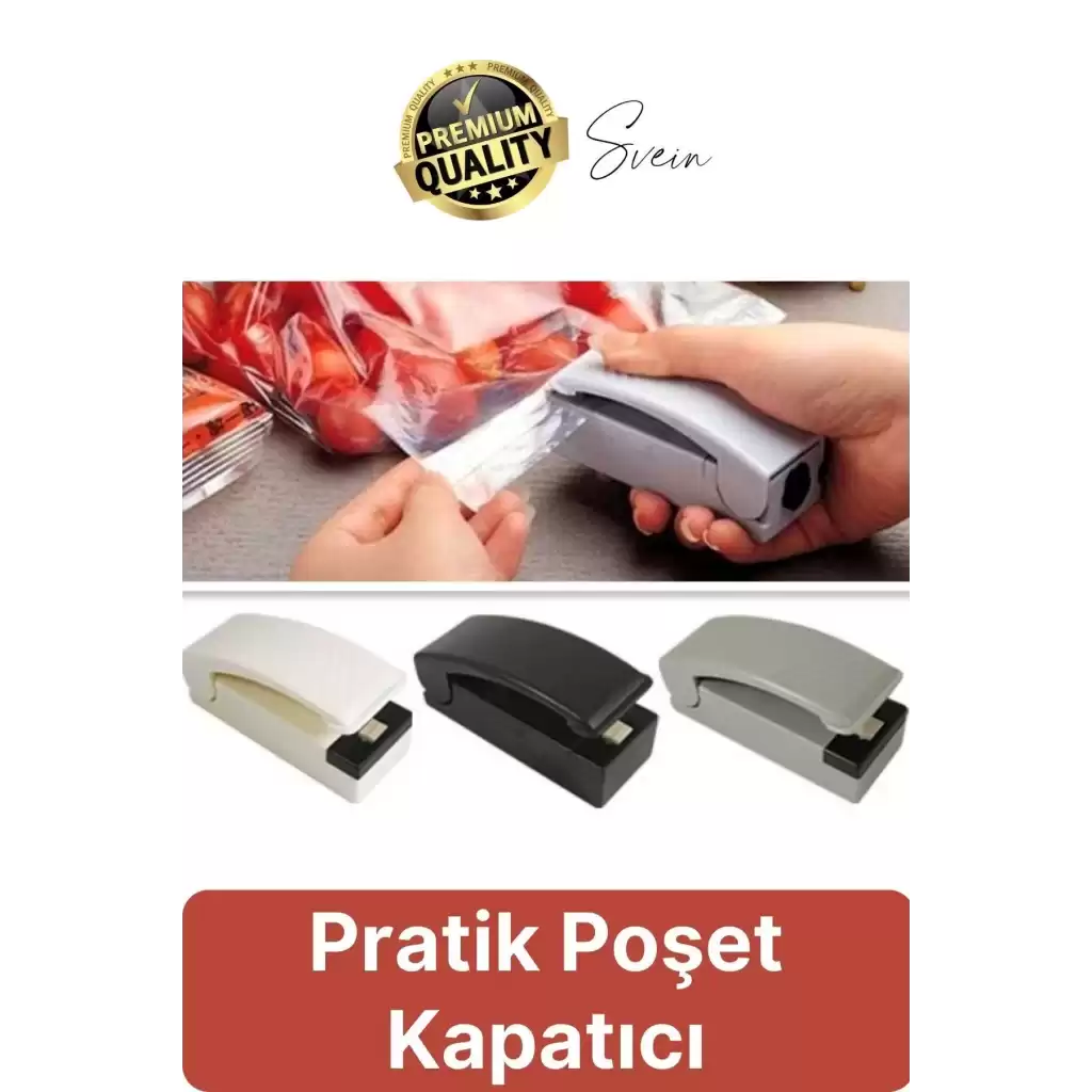Plastik Poşet Kapatıcı Mühürlü Gıda Sızdırmaz Ambalaj Makinesi Atıştırmalık Paketlik Klipsli Saklama