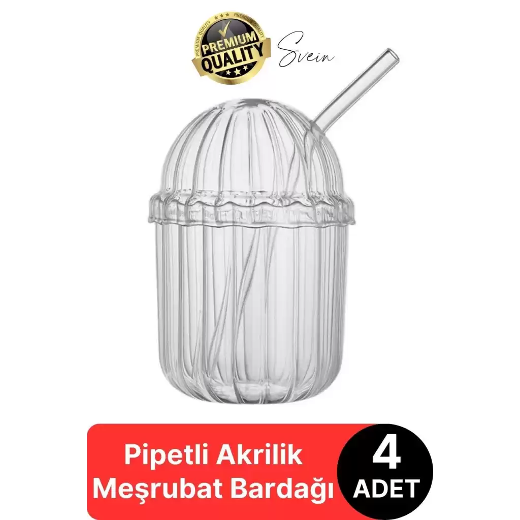 4lü Kapaklı Cam Pipetli Kristal Sert Mika Bardak Limonata Çay Kahvaltı Kupa Kahve Fincan Pinterest
