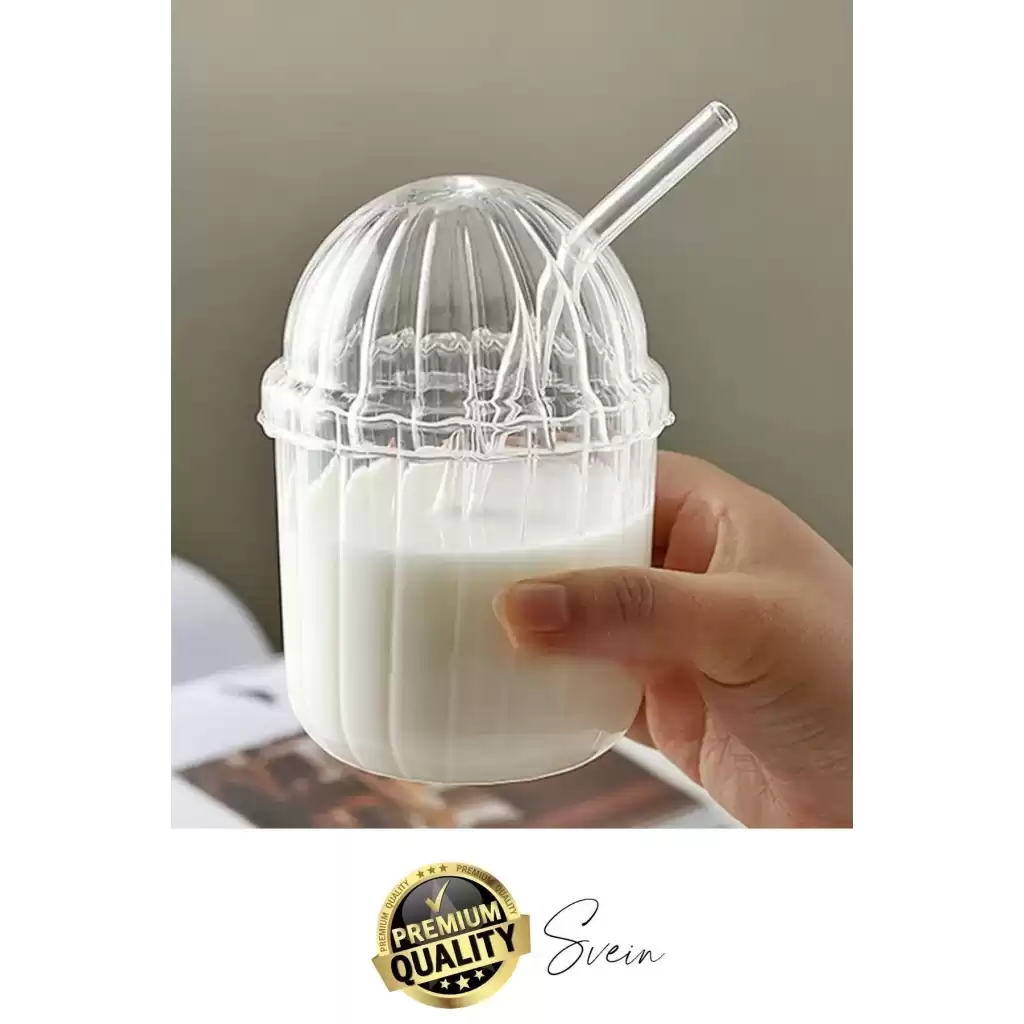 4lü Kapaklı Cam Pipetli Kristal Sert Mika Bardak Limonata Çay Kahvaltı Kupa Kahve Fincan Pinterest