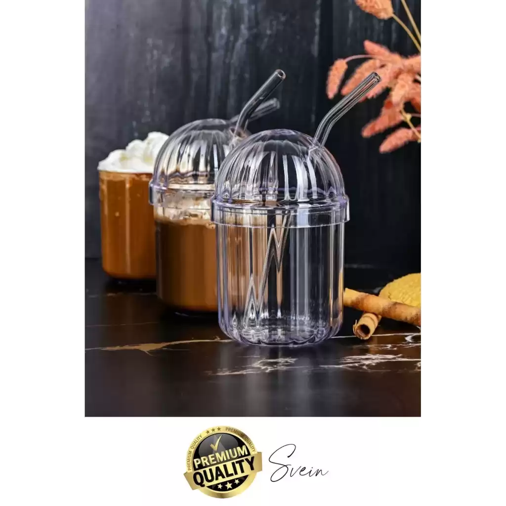 4lü Kapaklı Cam Pipetli Kristal Sert Mika Bardak Limonata Çay Kahvaltı Kupa Kahve Fincan Pinterest