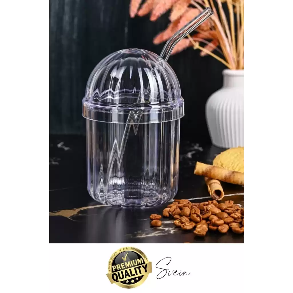4lü Kapaklı Cam Pipetli Kristal Sert Mika Bardak Limonata Çay Kahvaltı Kupa Kahve Fincan Pinterest
