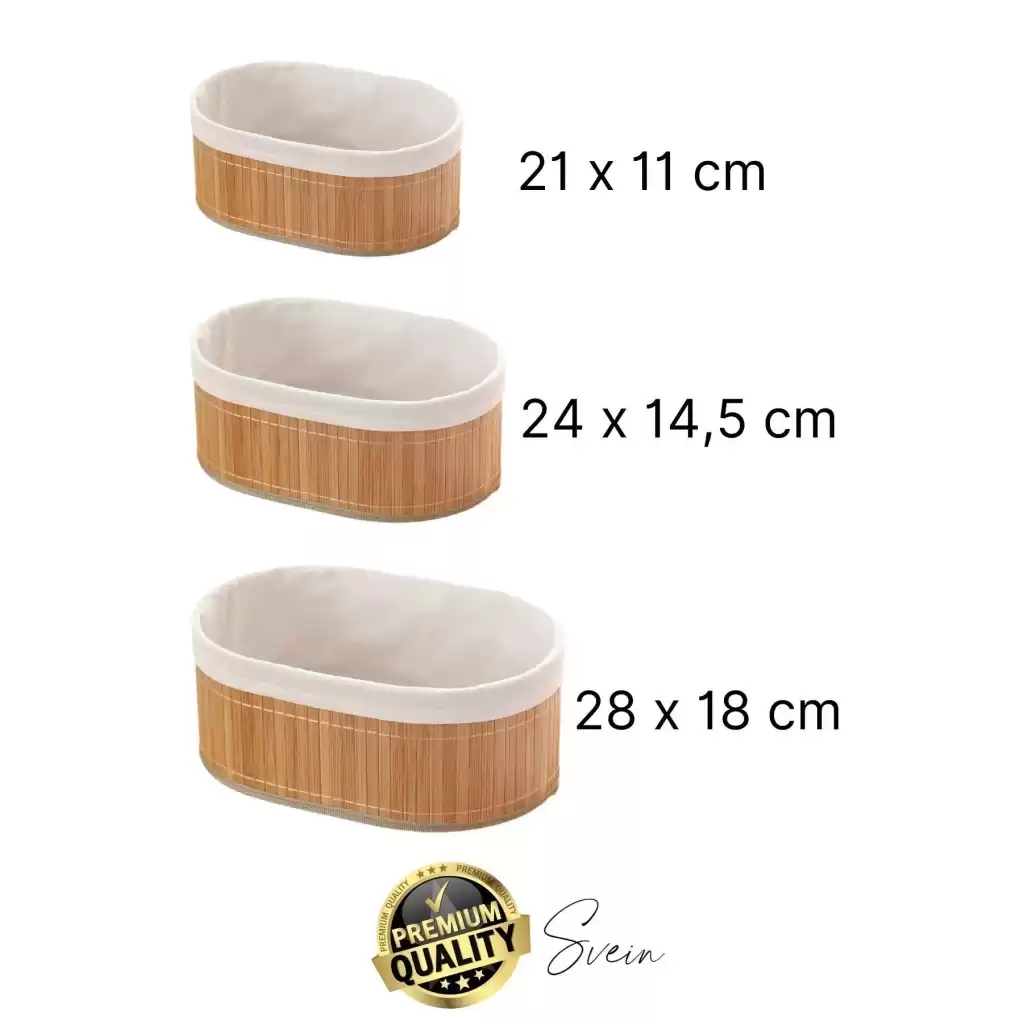 3lü Çok Amaçlı Bambu Düzenleyici Banneton Örtülü Sepet Eşya Kutusu Saklama Banyo Kozmetik Organizer