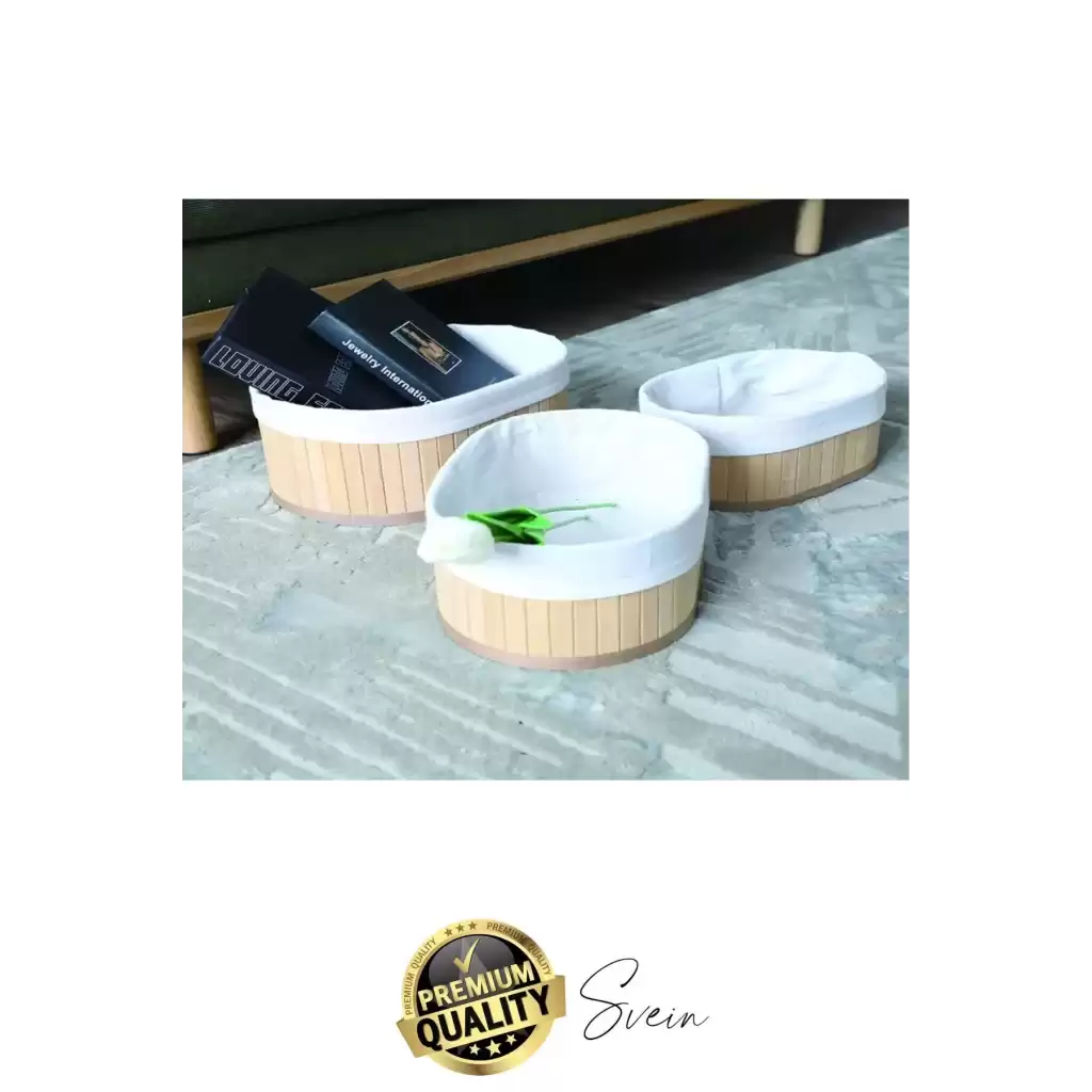 3lü Çok Amaçlı Bambu Düzenleyici Banneton Örtülü Sepet Eşya Kutusu Saklama Banyo Kozmetik Organizer
