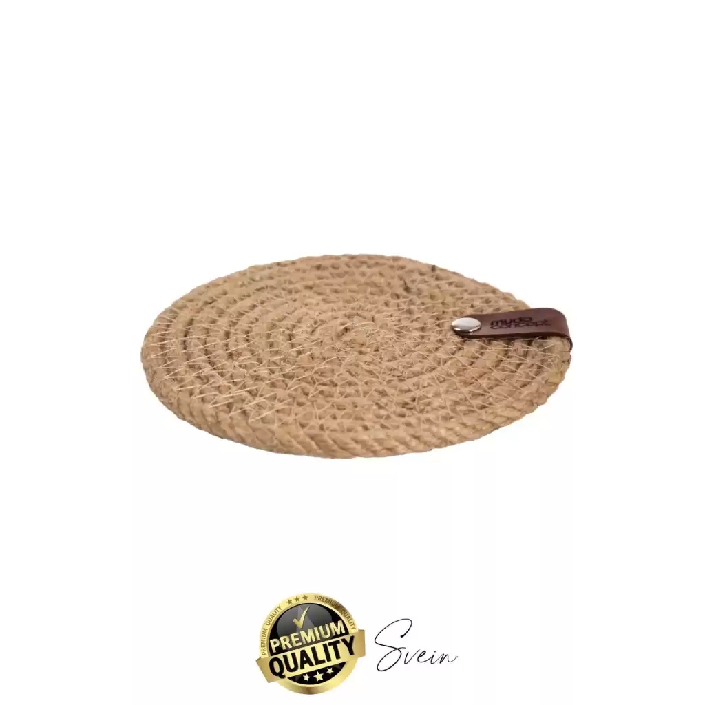 Özel Üretim 6 Adet Jüt Dokuma Halat İçecek Bardak Altlığı Seti Hasır Yuvarlak Sofra Rattan El Yapımı