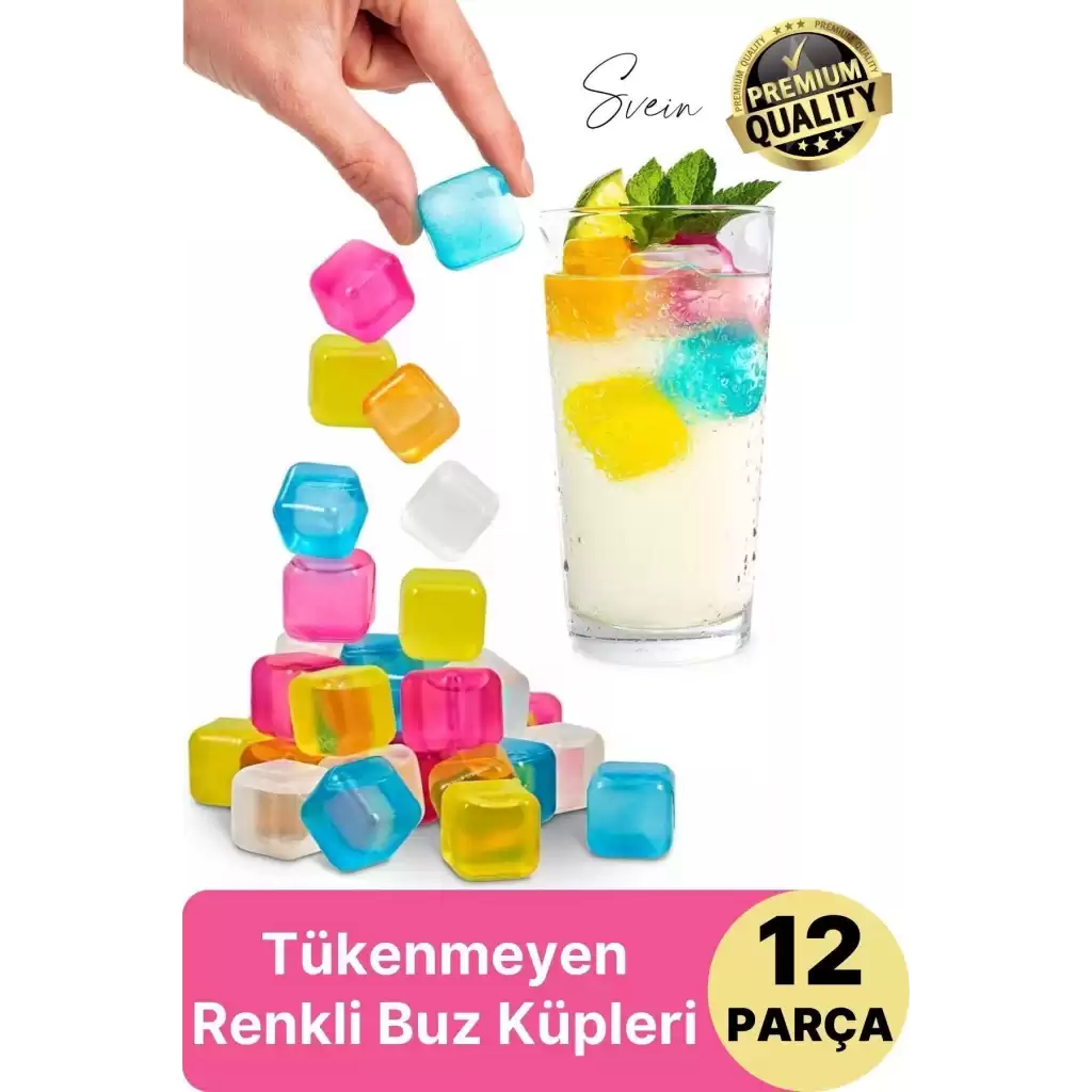 12li Renkli Buz Küpü Kalıbı Aşınmaya Dayanıklı Tükenmez Viski Küpleri Plastik Yıkanabilir Silikon