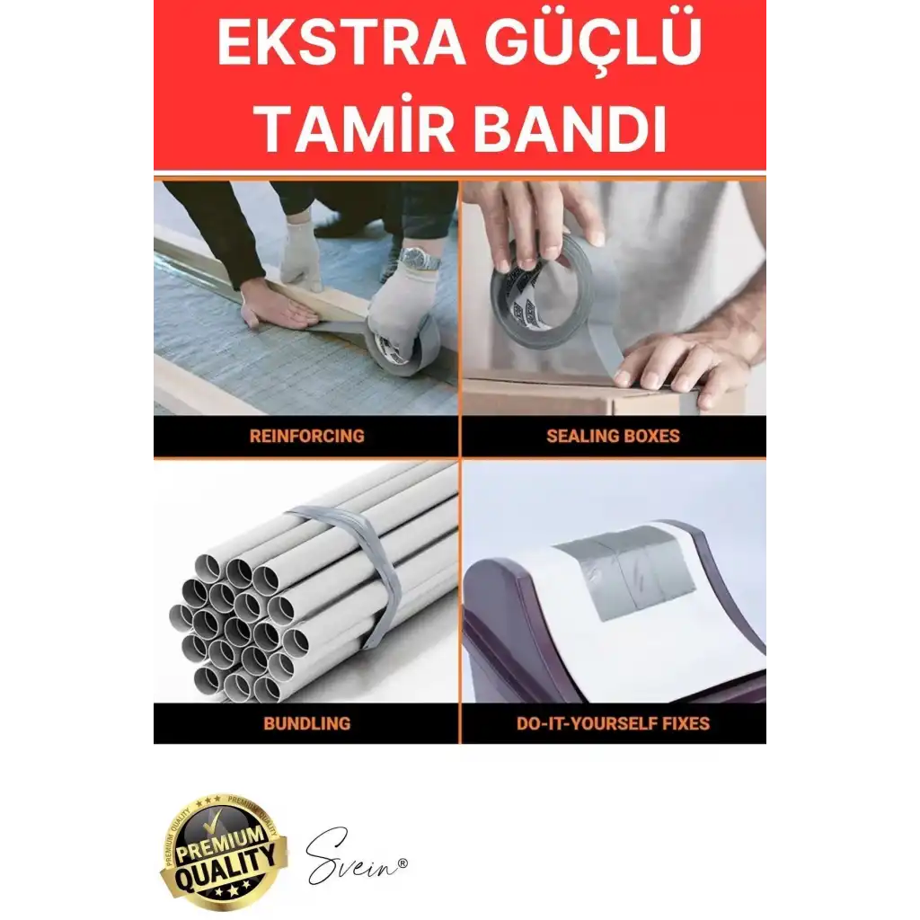 20 Adet 10 Mt Gri Lifli Tamir Takviye Onarım Bandı Su Geçirmez Sızdırmaz Kuvvetli Dayanıklı Çatlak