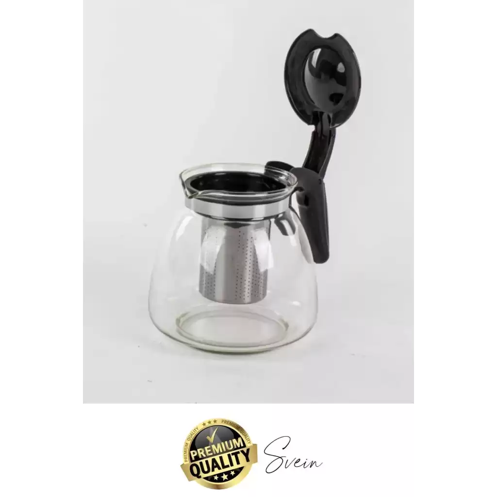 Premium Borosilikat Cam Demlik Isı Dayanıklı Şeffaf Süzgeçli Gevşek Yaprak Çay Makinesi Kapaklı