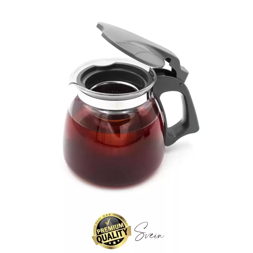 Premium Borosilikat Cam Demlik Isı Dayanıklı Şeffaf Süzgeçli Gevşek Yaprak Çay Makinesi Kapaklı