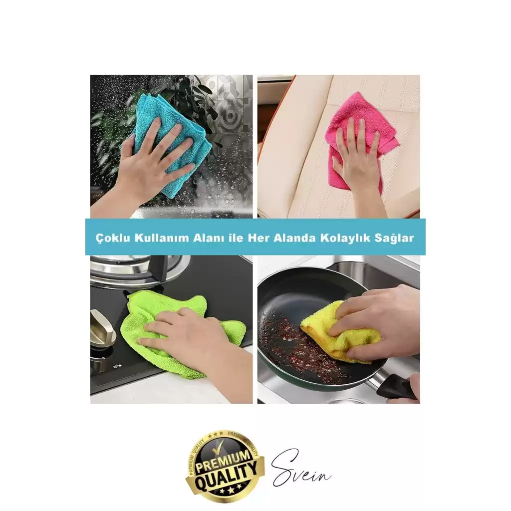 4lü Çok Amaçlı Kaliteli Mikrofiber Süper Emici Silme Kurulama Toz Bezi Cam Mutfak Temizlik Renkli