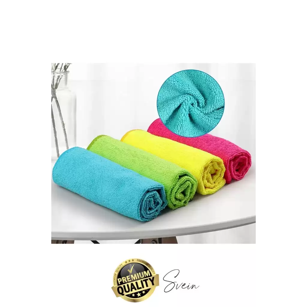 4lü Çok Amaçlı Kaliteli Mikrofiber Süper Emici Silme Kurulama Toz Bezi Cam Mutfak Temizlik Renkli