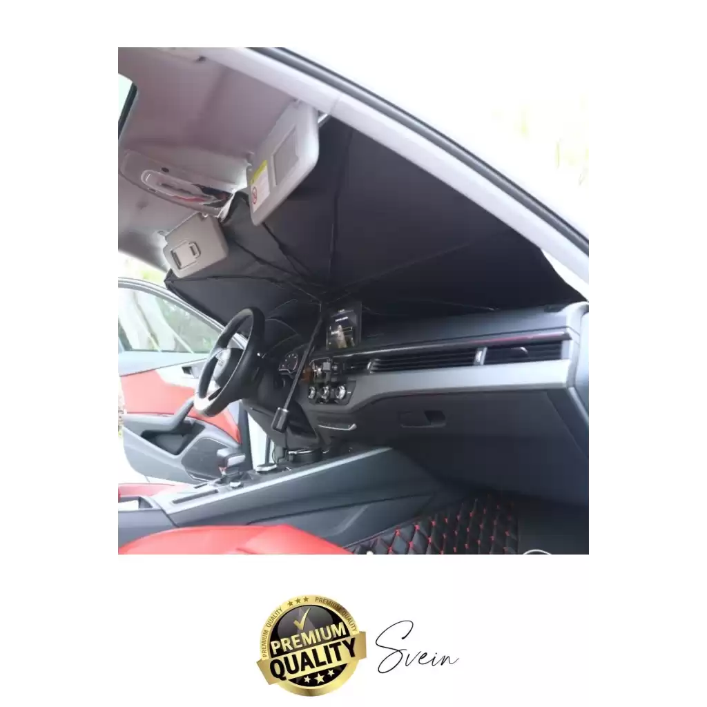 Premium Büyük Boy Titanyum Tüm Araçlarla Uyumlu Geçirmez Dayanıklı Araç İçi Ön Cam Şemsiye Güneşlik