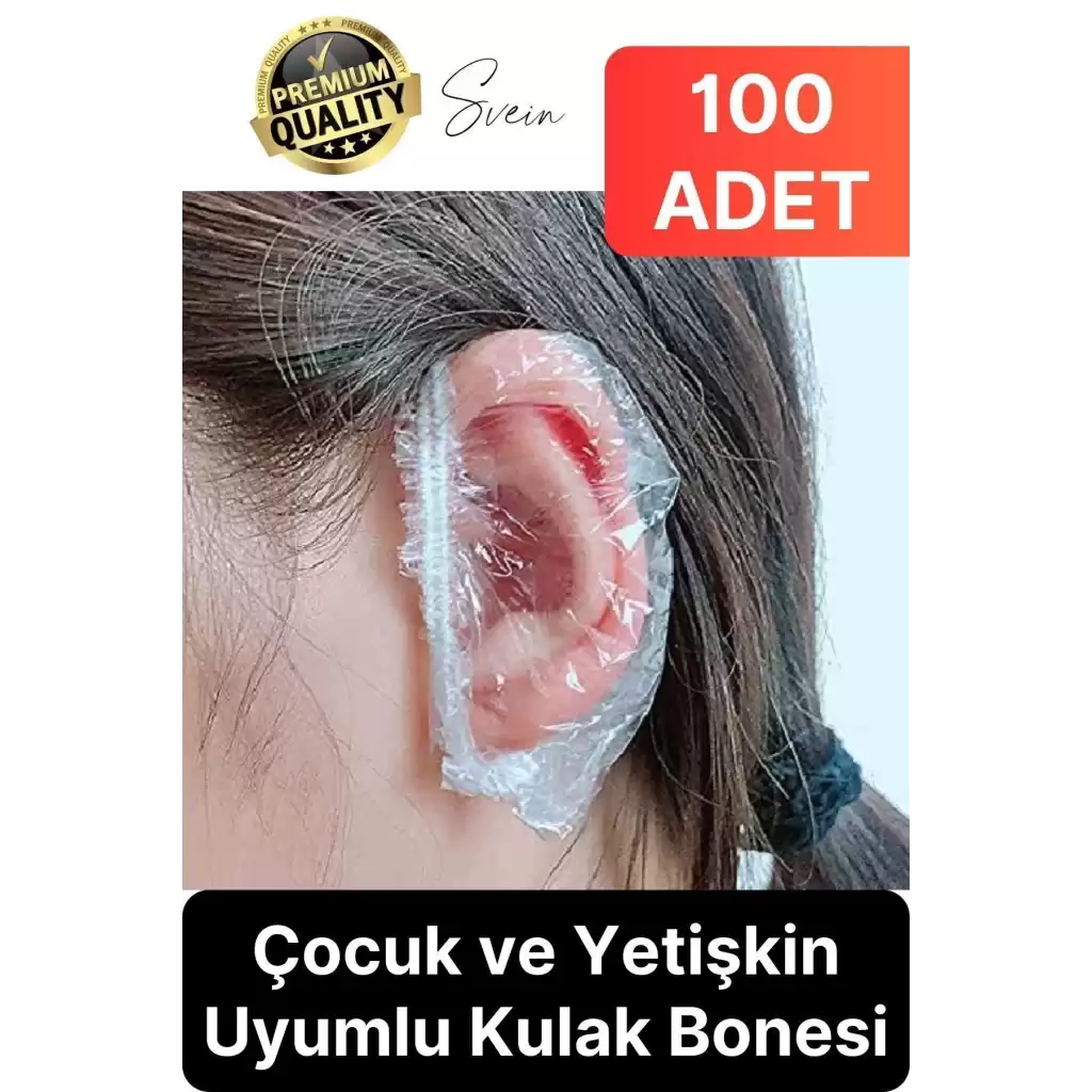 Pratik Su Geçirmez Çocuk Yetişkin Koruyucu Dayanıklı Esnek Şeffaf Uyumlu Lastikli Kulak Bonesi