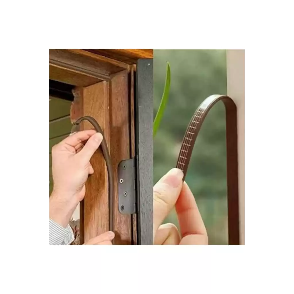 6 Metre Kahve Pvc Doğrama Kapı Pencere Soğuk Geçirmez Sızdırmaz İzolasyon Fitil Yapışkanlı 3x2=6 mt