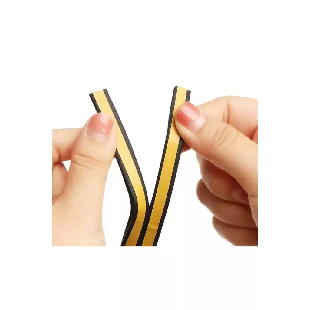 2 Metre Siyah Pvc Doğrama Kapı Pencere Soğuk Geçirmez Sızdırmaz İzolasyon Fitil Yapışkanlı 1x2=2 mt