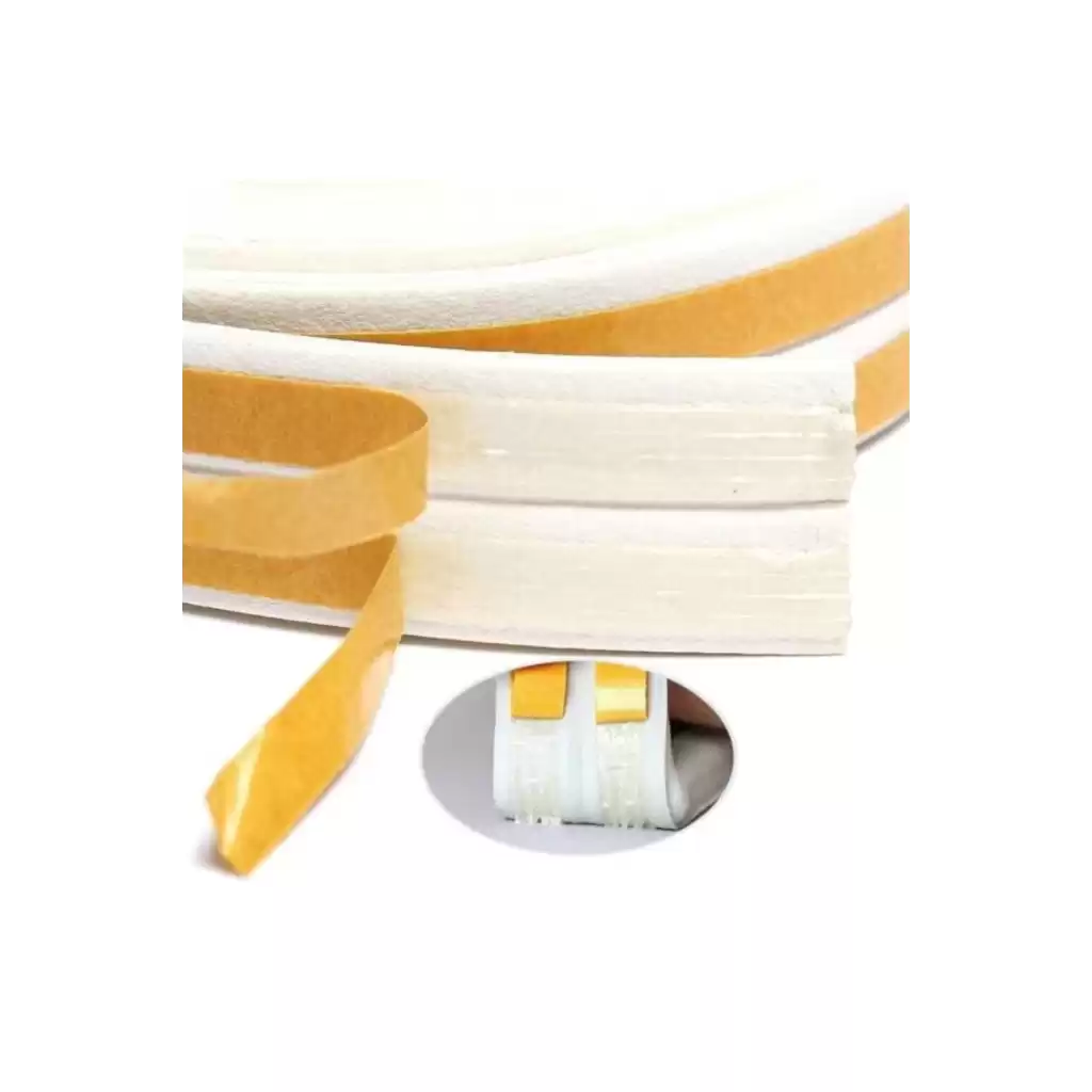 2 Metre Beyaz Pvc Doğrama Kapı Pencere Soğuk Geçirmez Sızdırmaz İzolasyon Fitil Yapışkanlı 1x2=2 mt