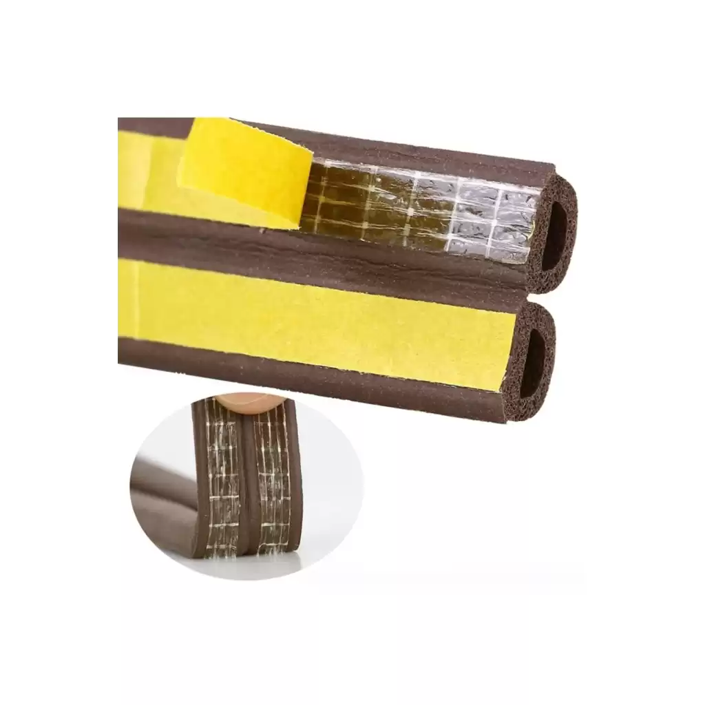 2 Metre Kahve Pvc Doğrama Kapı Pencere Soğuk Geçirmez Sızdırmaz İzolasyon Fitil Yapışkanlı 1x2=2 mt