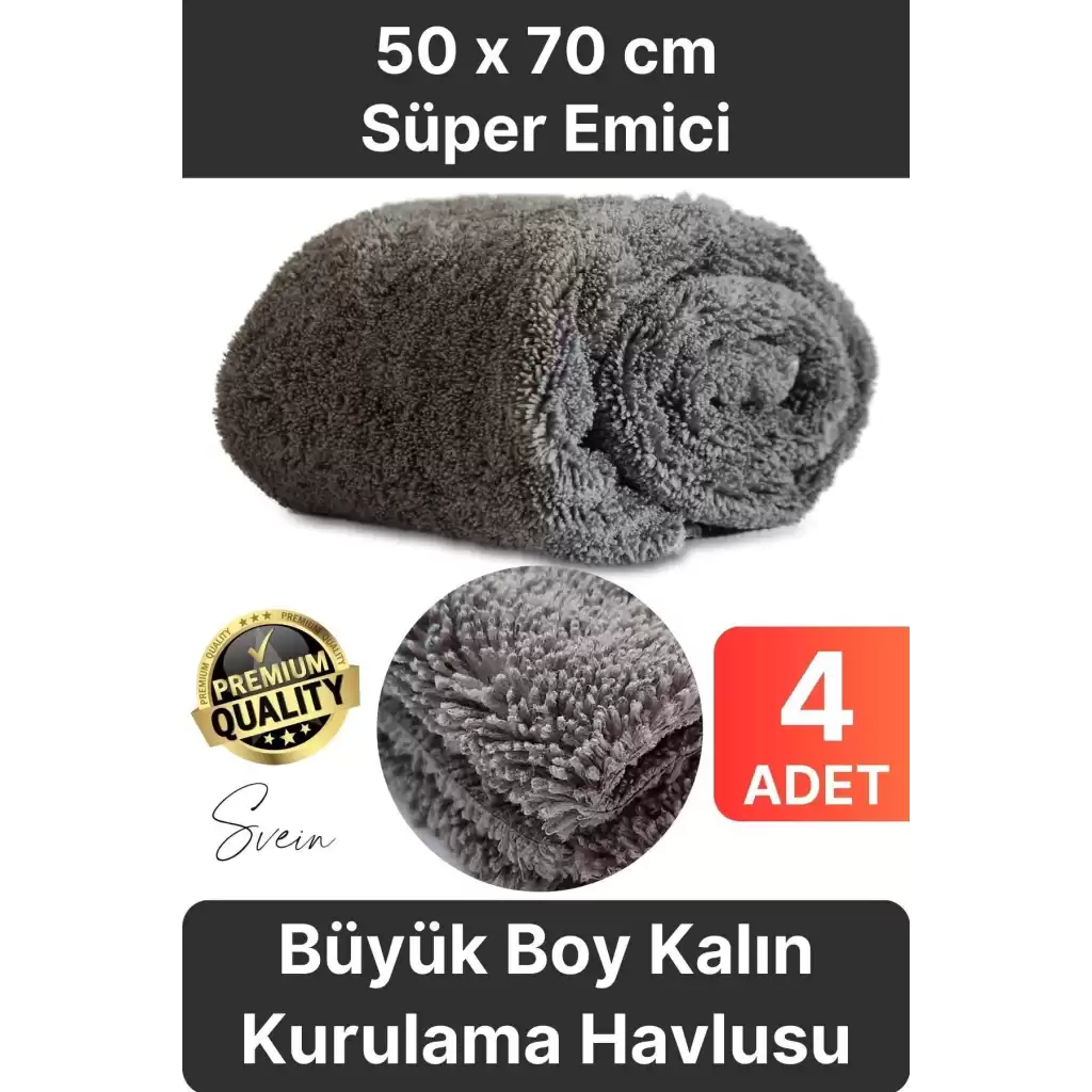 4 Adet Süper Emici Tüm Cam Yüzeylere Uygun Oto Yıkama Mikrofiber Havlu Temizleme Kurutma Bezi