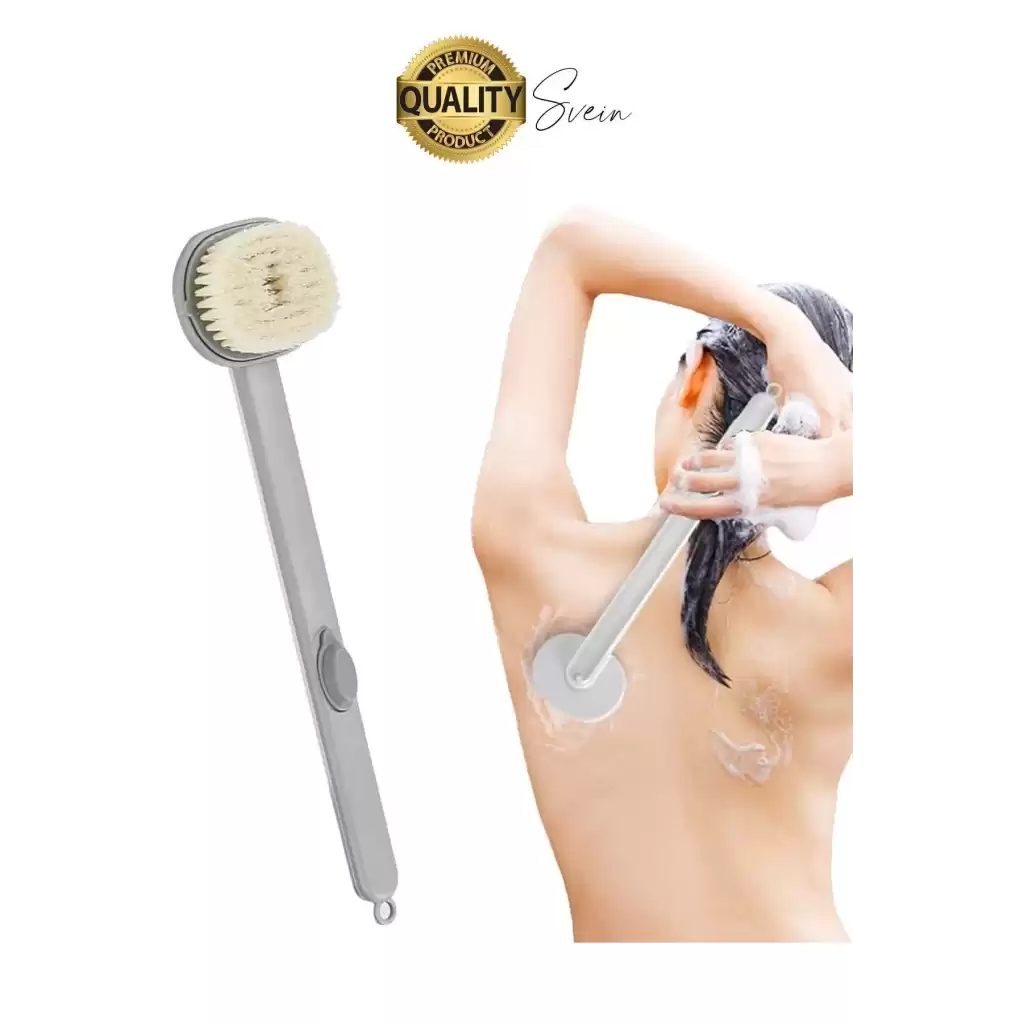 Saplı Sıvı Sabun Duş Jeli Şampuan Peeling Etkili Silikon Hazneli Pratik Sırt Kesesi Duş Fırçası