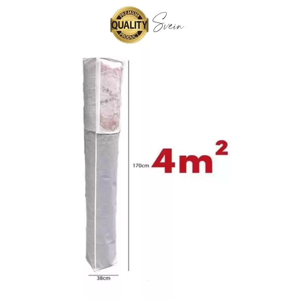 Halı Kılıfı Poşeti Çuvalı Kabı PVC Pencereli Hurcu Hunç Çizgili Model Saklama Organizeri 4 M2