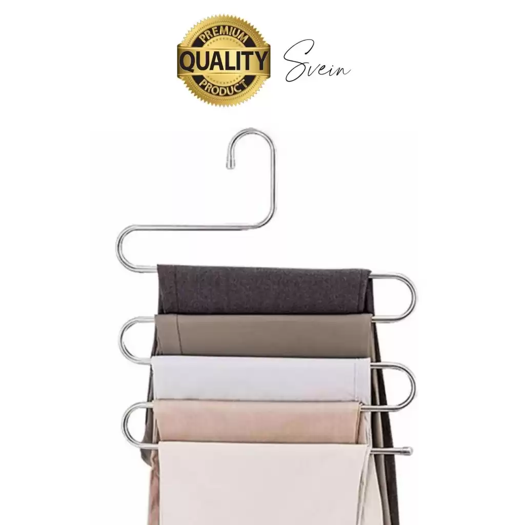3 Adet Metal Dolap İçi Krom Pantolon Pantolon Akıllı Askılık 5li Taşır Çoklu Katlı Kırışma Karşıtı