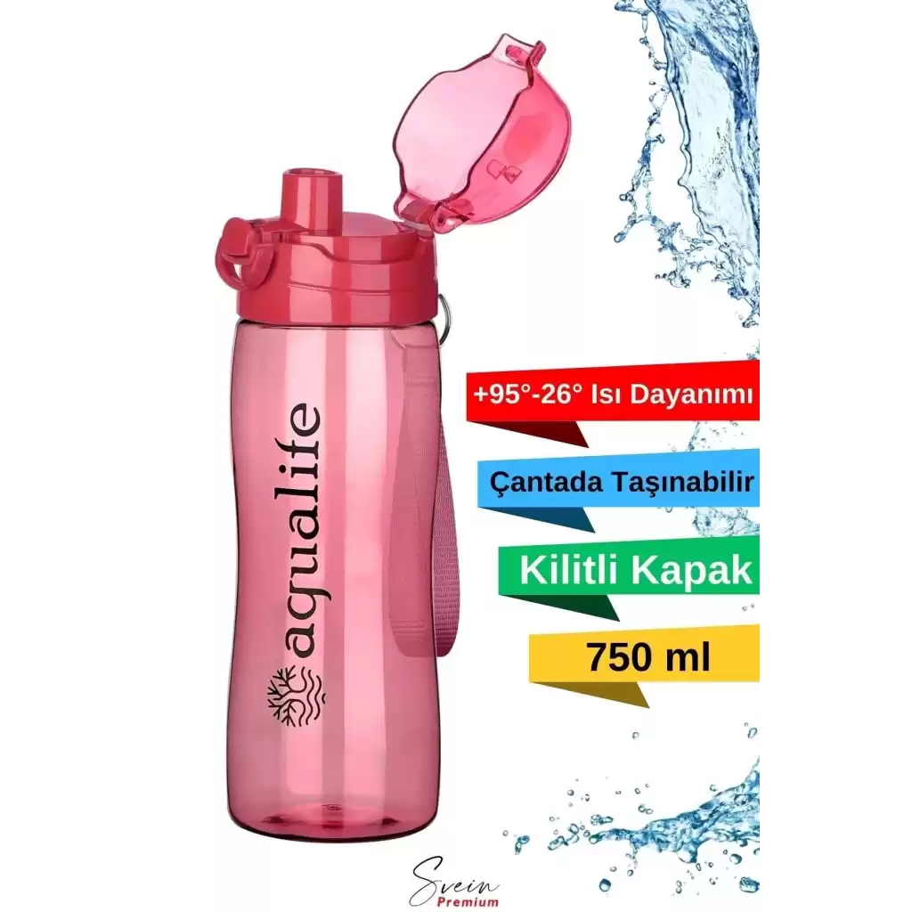 Kilitli Kapaklı Sızdırmaz Suluk Darbeye Isıya Dayanıklı Şeffaf Plastik