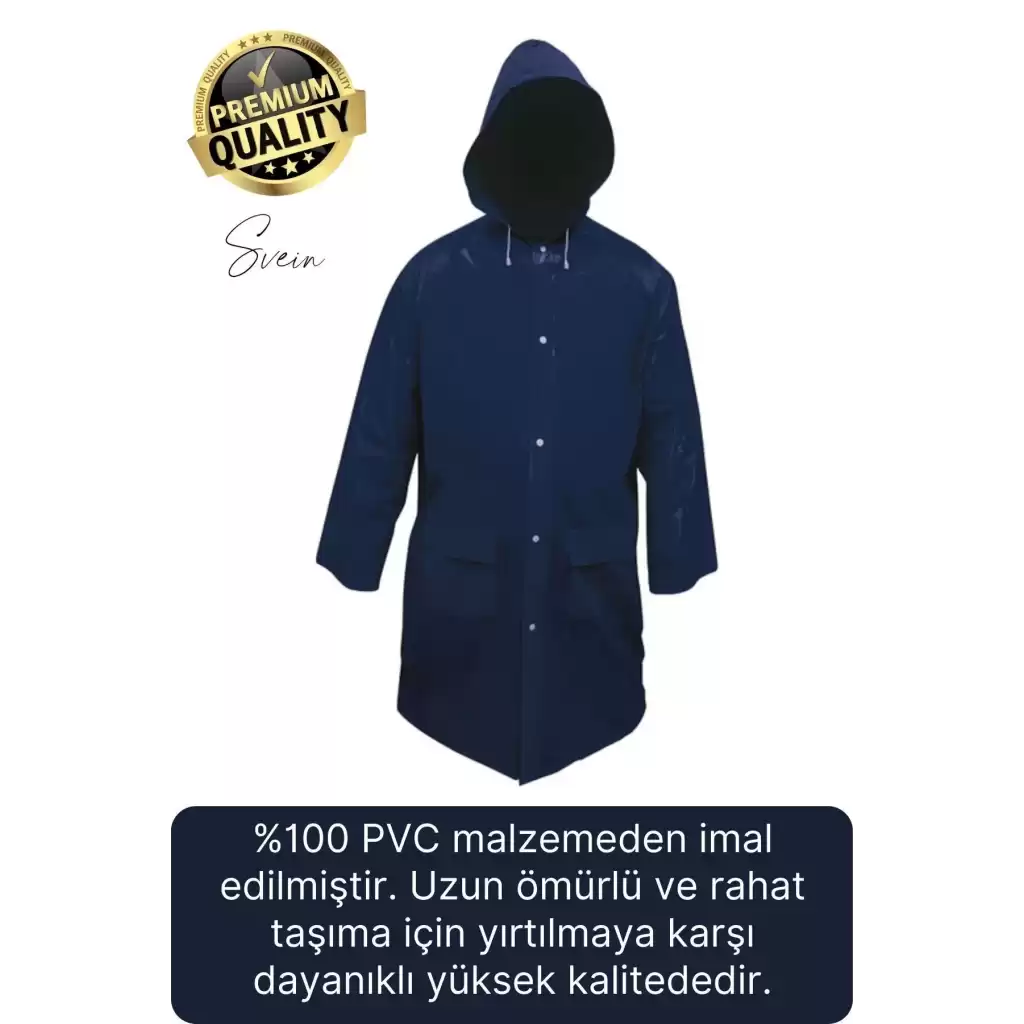 Premium Laci Xxl 150 gr Kapüşonlu Cepli Yağmurluk Su Rüzgar Soğuk Geçirmez Unisex Çıtçıtlı Pardösü