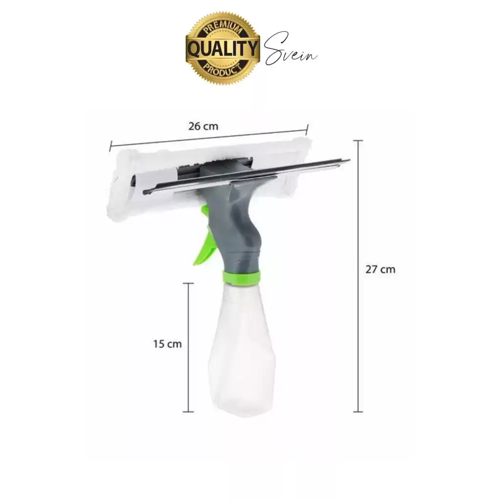 Pratik Hazneli Spreyli Pencere Cam Yüzey Temizleyici Şişesi ve Mikrofiber Bezi Silecekli Fırça