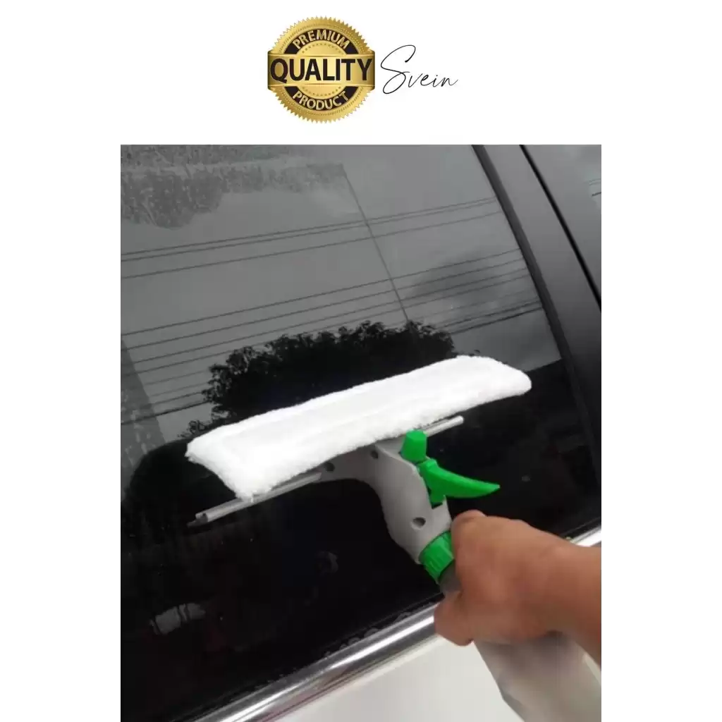 Pratik Hazneli Spreyli Pencere Cam Yüzey Temizleyici Şişesi ve Mikrofiber Bezi Silecekli Fırça