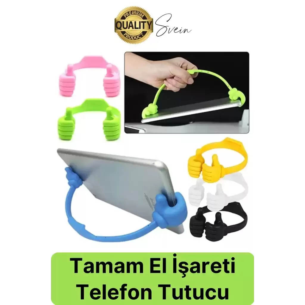 Sevimli 2 El Ayarlı Dikey Yatay Baş Parmak Şekilli Dekoratif Tablet Ekran Tutucu Mobil Masaüstü