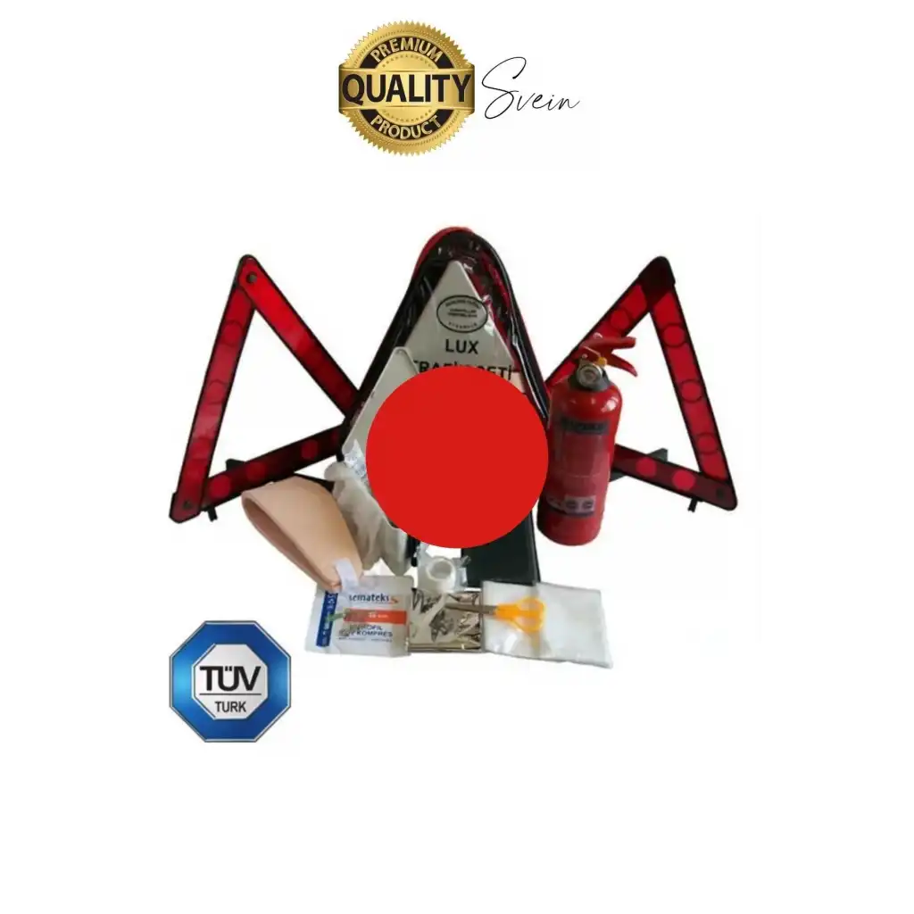 TSE Belgeli Muayene Uyumlu Çantalı TCK Yasasına Uygun Araç Oto Araba Üçgen Trafik Seti