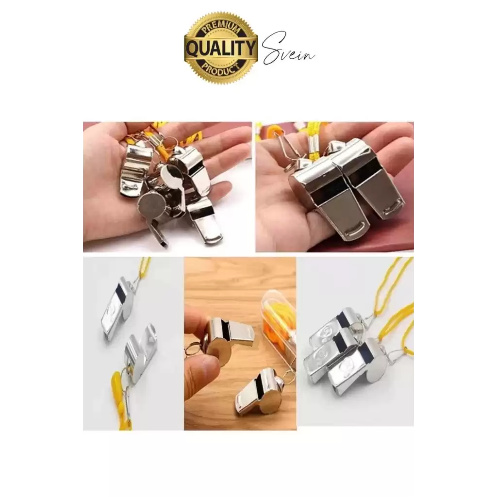 Kolay Kullanım Dayanıklı Askılı Sarı İpli Kutulu Büyük Boy Metal Düdük Taşınabilir Alanlara Uygun