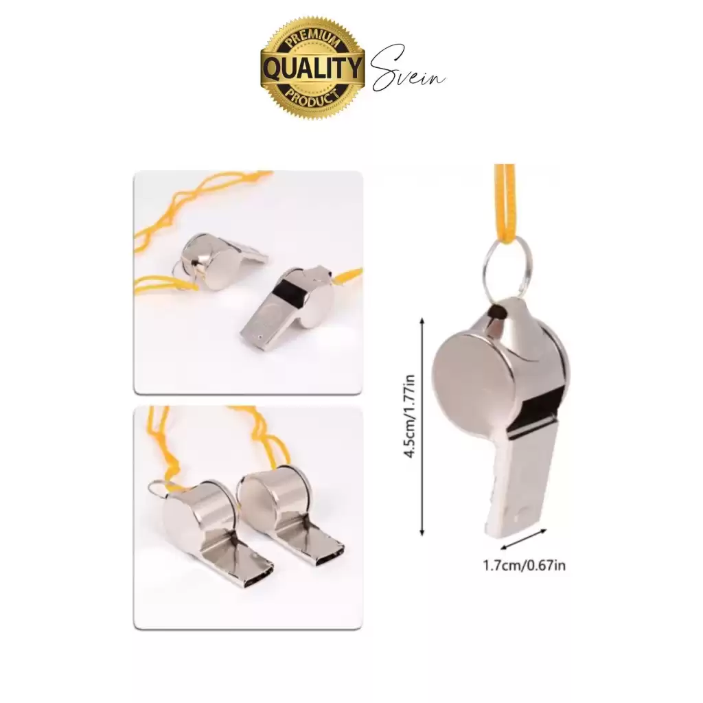 Kolay Kullanım Dayanıklı Askılı Sarı İpli Kutulu Büyük Boy Metal Düdük Taşınabilir Alanlara Uygun